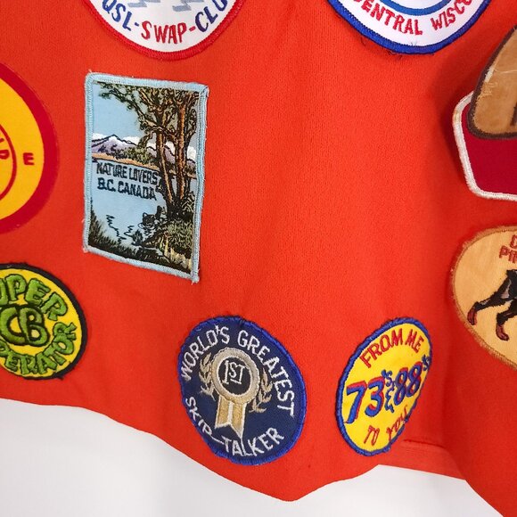 Vtg Dutchmaid Vest Size 44 Orange C B Radio Dog Swap Club Patches Distressed - Picture 10 of 14